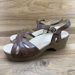 Dansko Season Sandals Womens 11 EU 41 Brown Leather Comfort